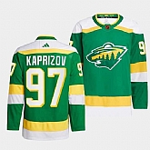 Men's Minnesota Wild #97 Kirill Kaprizov Green 2022-23 Reverse Retro Stitched Jersey,baseball caps,new era cap wholesale,wholesale hats